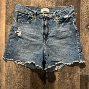 Denizen from Levi's Blue Jean Shorts Distressed Cutoff